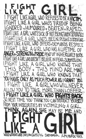 Being a Woman I Fight Like A Girl