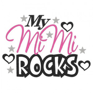 Sayings (3963) My MiMi Rocks Applique 5x7