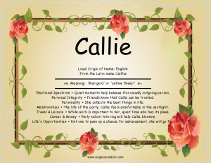 callie local origin of name english from the latin name caltha meaning ...