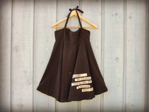 Sm. Dreams Quote Halter Top Mini Dress// Upcycled by emmevielle, $63 ...