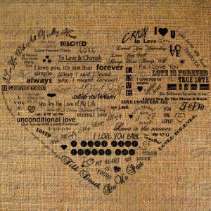 Heart Made From Love Words Quotes Digital Image Download Transfer ...