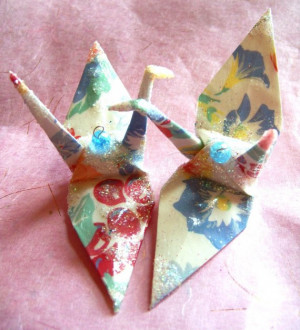 Leonard Cohen Peace Crane Wedding Cake Topper Party Favor Origami ...