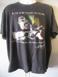 ... Men's T-Shirt BOB MARLEY Fight For Freedom Quote - Size Large L T25