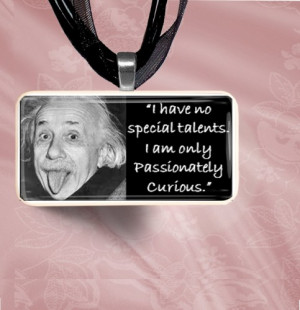Albert Einstein Quote Domino Pendant Necklace