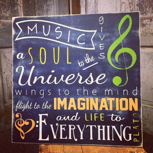 Inspirational Quote Music Gives a Soul Sign, Plato Quote Personalized ...