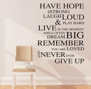 ... about HAVE HOPE INSPIRATIONAL WALL STICKERS QUOTES ART DECALS W59