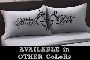 Her Buck His Doe Kissing Pillowcases Boyfriend Girlfriend Couple ...