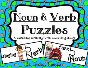 Noun and Verb puzzles are a fun way to practice parts of speech. Great ...
