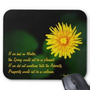 Dandelion Flower w/Anne Bradstreet Quote Mouse Pad