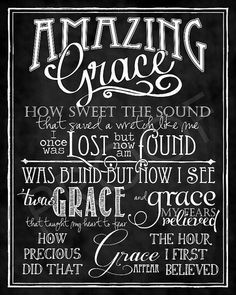 Art Amazing Grace Hymn chalkboard style by ToSuchAsTheseDesigns, $15 ...