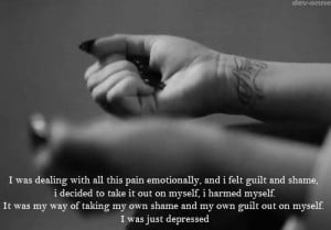 ... depressed sad pain cutting interview shame EMOTIONAL self-injury guilt