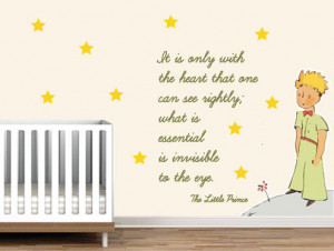 Little Prince Nursery Wall Sticker Decor Saint Exupery Famous Quote ...