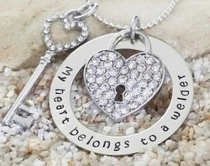 my heart wel der wife necklace girlfiend necklace rhinestone my ...