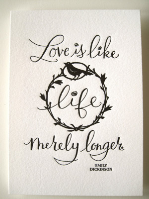 ... - Emily Dickinson quote in a silhouette-inspired letterpress