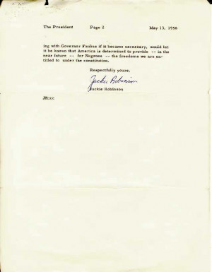 Letter from Jackie Robinson to