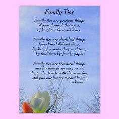 Family Ties Poster A poem about how precious our family ties are to ...