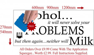 Details about Alcohol Problems Funny Adult Quote Wall Sticker / Wall ...