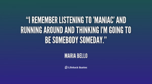 remember listening to 'Maniac' and running aroun by Maria Bello ...