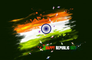 Happy 26 January Wallpaper with Indian flag
