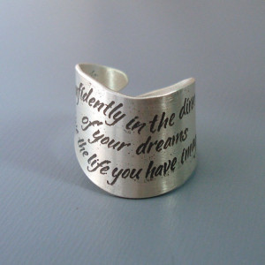 This ring features words by Thoreau: 