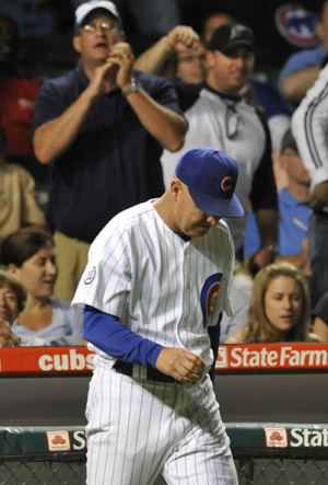 Mike Quade Mike Quade 8 manager of the Chicago Cubs makes a pitching