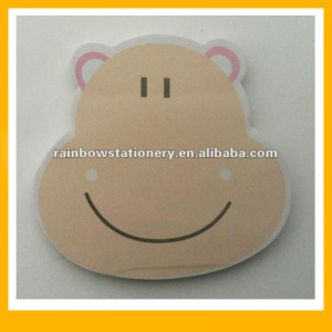 Funny animal face sticky note pads hippo cat horse monkey lion