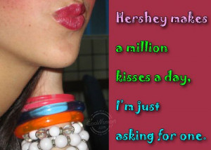Flirting Quote: Hershey makes a million kisses a day,...