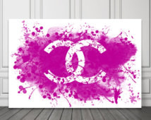 Coco Chanel - Fashion, Decor Poster, Typography Print, purple, fushia ...