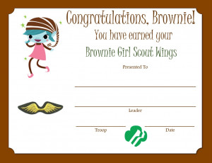 Brownie Girl Scout Certificate Printable