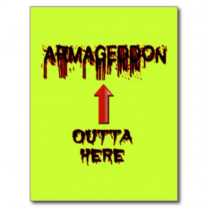 Armageddon Outta Here End Times Merchandise Postcard