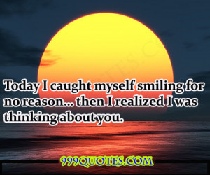Today I caught myself smiling for no reason… then I realized I was ...