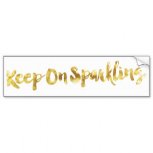 Sparkling Gold Blurry Glitter Bokeh Quote Car Bumper Sticker