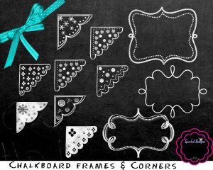Digital Chalkboard Frames Chalkboard Corner Clip Art Chalkboard ...