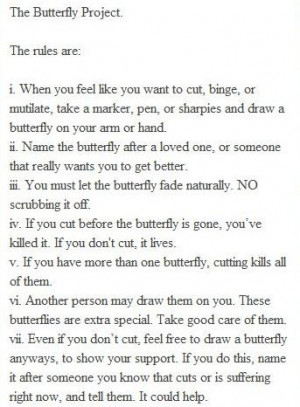 The Butterfly Project [Recovery from Self-Harm Behaviors]