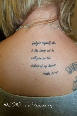 Side Tattoos For Girls Quotes With Birds Bible quote tattoo on girl