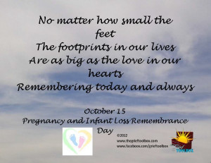 October 15th Pregnancy and Infant loss remembrance day