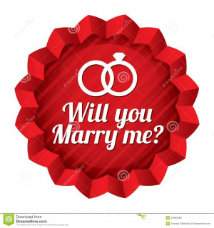 Wedding star. Will you marry me sticker with rings. Engagement ...