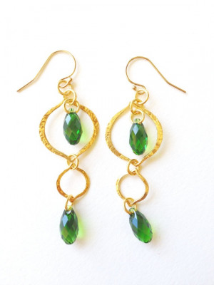TenThings. OJAI. emerald green. gold. earrings. by TenThings.