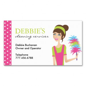 Whimsical House Cleaning Services Business Cards Business Cards