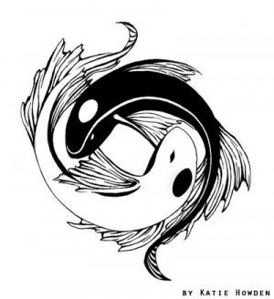 yin-yang koi tattoo design by ash-night-k