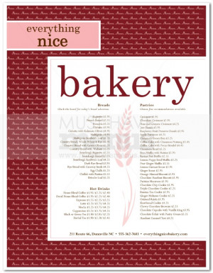 Bread Bakery Menu Page 1 Of picture