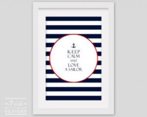 Nautical print instant download nav y blue stripped sailor quote print ...