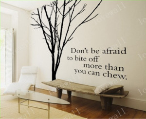 winter Bare tree without leaves trees branch English quote home wall ...