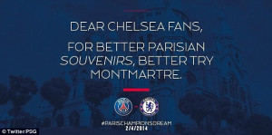 ... Chelsea fans. For better Parisian souvenirs, better try Montmartre