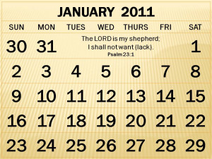 ... this Free Christian Monthly Calendar 2011 January with Bible verses