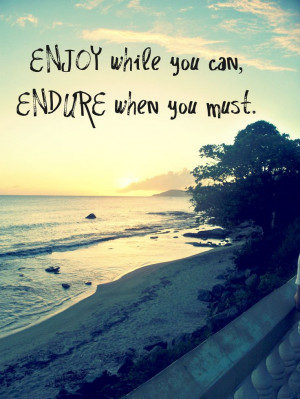 enjoy while you can, endure when you must #summer #quote +++For more ...