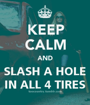 xlawrencewatson:Keep Calm and Slash a hole in all four tires
