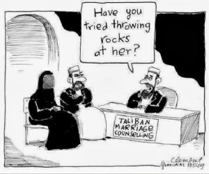 Funny Islam Joke Cartoon - Taliban marriage counseling - Have you ...