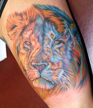 Tatouage de Lion, symbolique du signe astrologique du lion