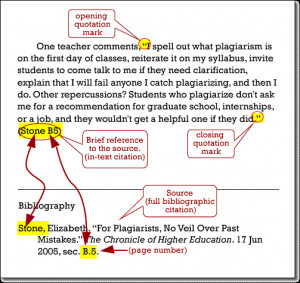 Following is a word-for-word direct quotation in a student paper ...